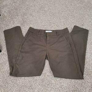 Mango Suit Olive Army Green Skinny Cropped Ankle Dress Pants